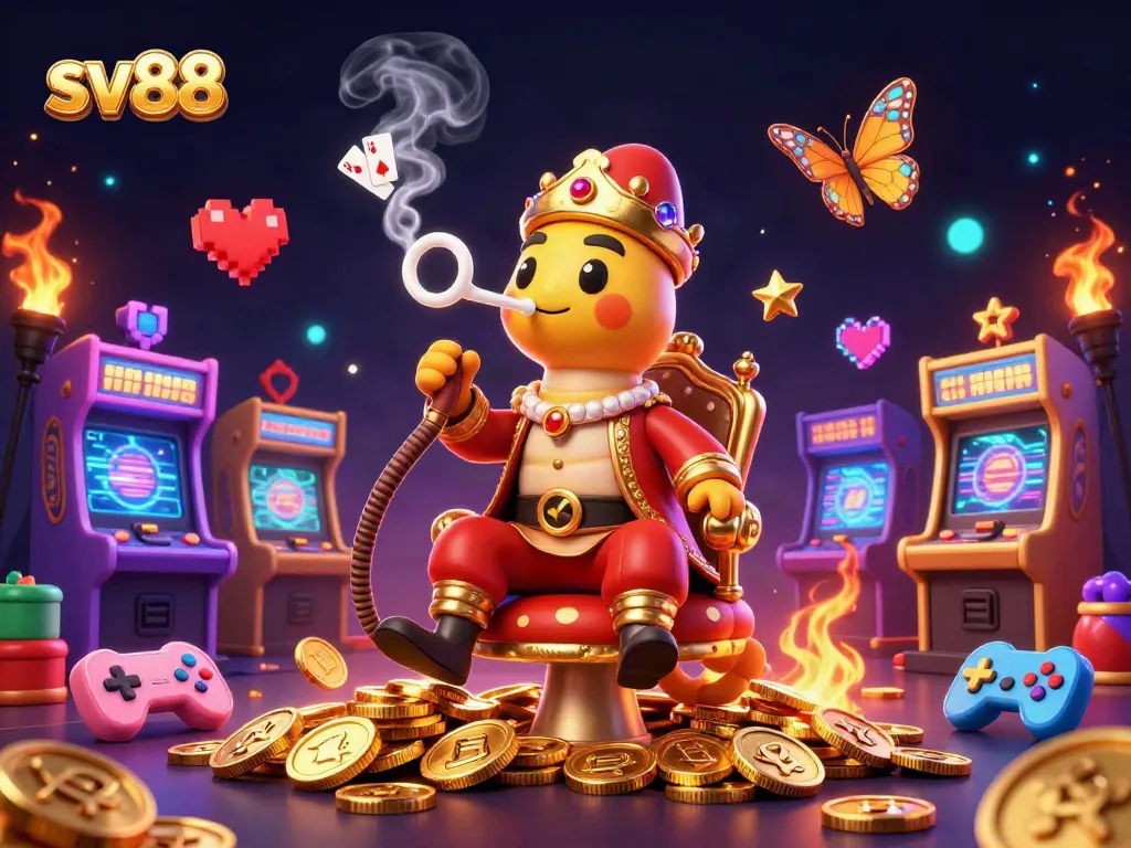 sv88 showcases a colorful casino scene with vibrant characters and dynamic game elements.