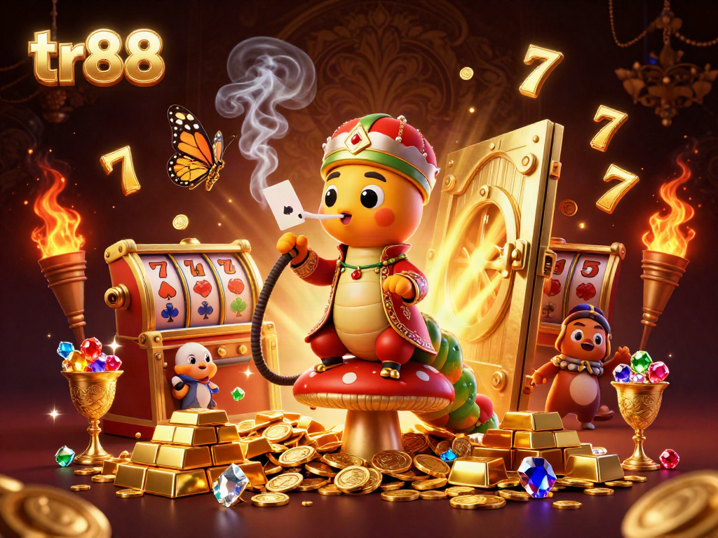 Experience the thrill of tr88 as the hookah-master and vibrant casino elements create an immersive gaming atmosphere.