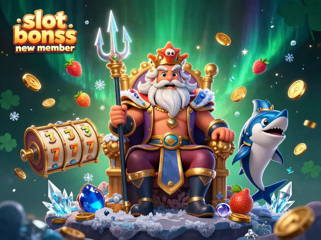 Engage with exciting slot bonus new member offers showcased by Neptune and his samurai in an exhilarating scene