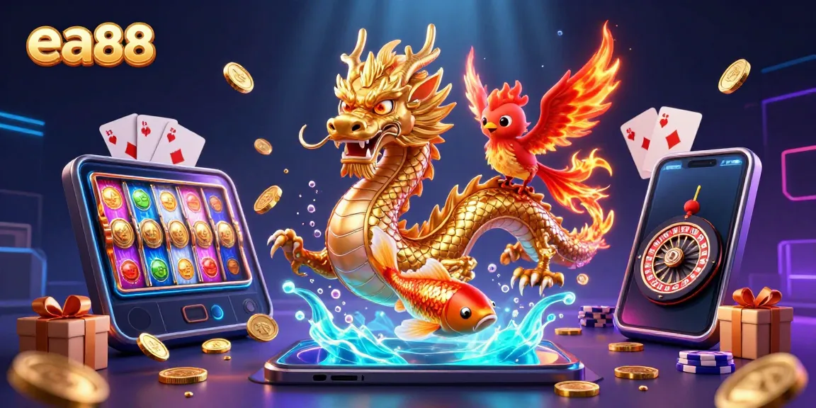 Experience the excitement of ea88 with dynamic gaming characters and vibrant elements in a thrilling casino scene.