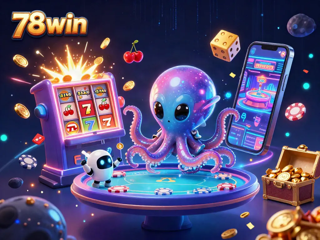 Spinning the reels at 78win with an alien octopus and cosmic poker excitement.