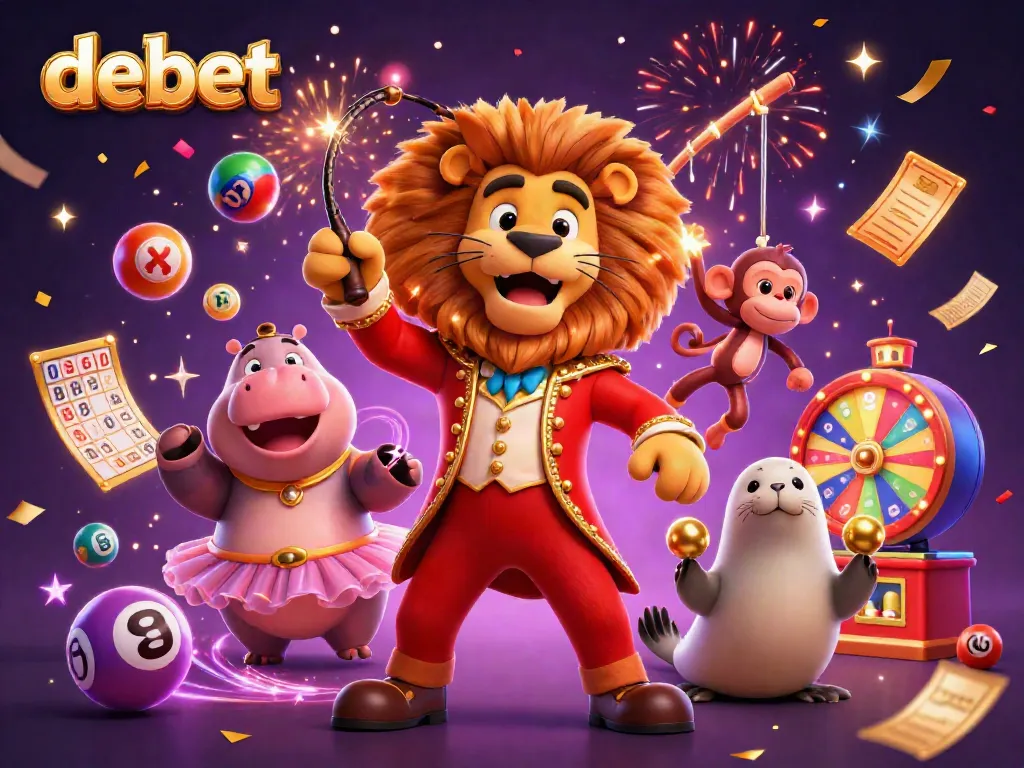 Experience the excitement of debet with vibrant colors and dynamic casino elements in an engaging scene.