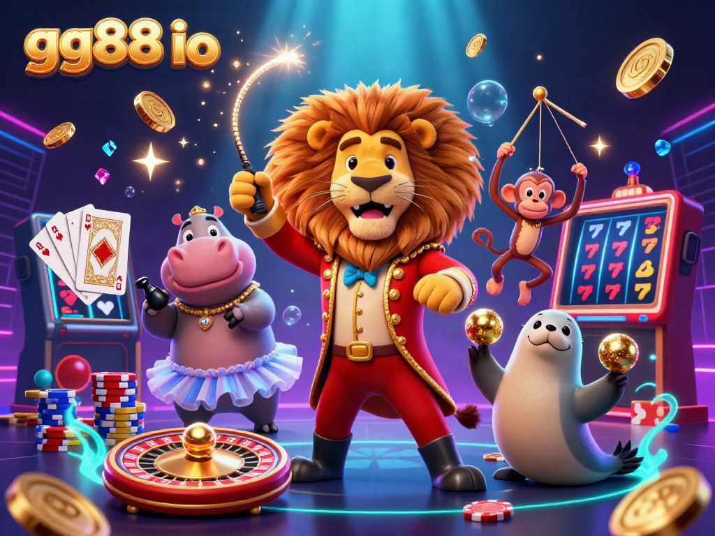 Experience thrilling action at gg88 io with our vibrant 3D casino scene, featuring iconic characters and games.
