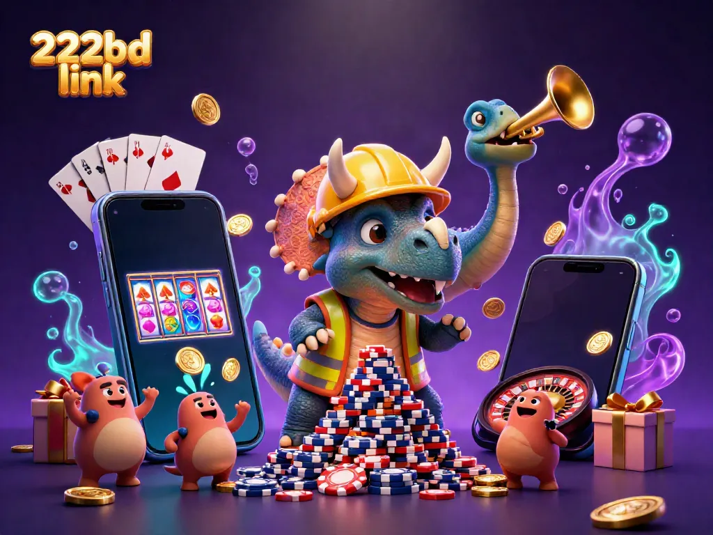 Experience winning excitement with 222bd link in a vivid casino-themed celebration scene.