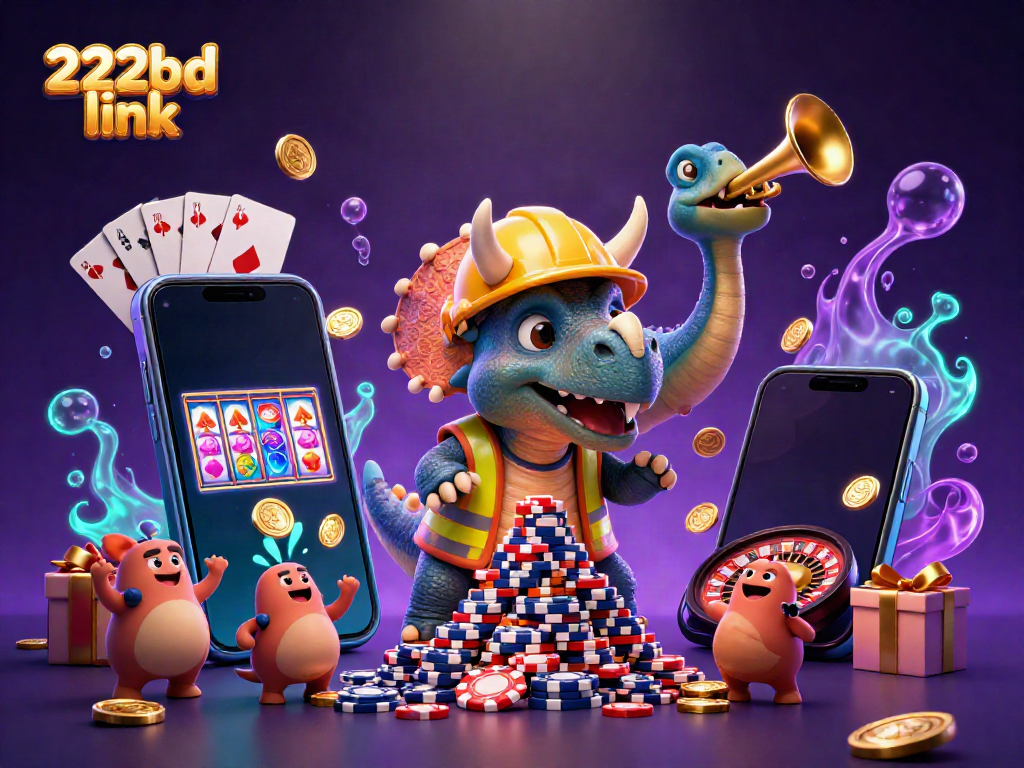Experience winning excitement with 222bd link in a vivid casino-themed celebration scene.