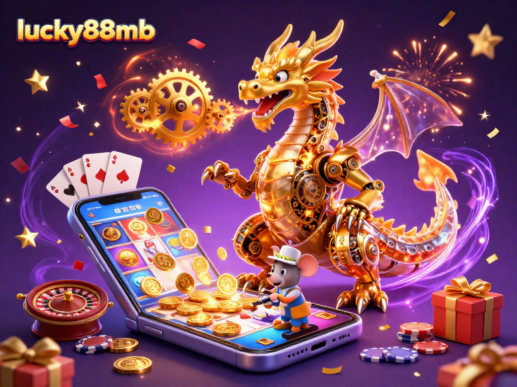 Experience thrilling gameplay at lucky88mb with a golden dragon and dynamic casino elements.