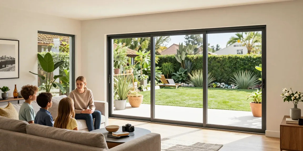 Stylish living room featuring custom uPVC doors enhancing modern home design.