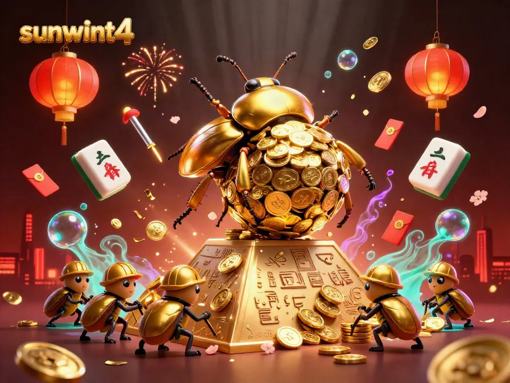 Experience thrilling gaming at sunwint4 with golden beetles symbolizing luck and wealth.