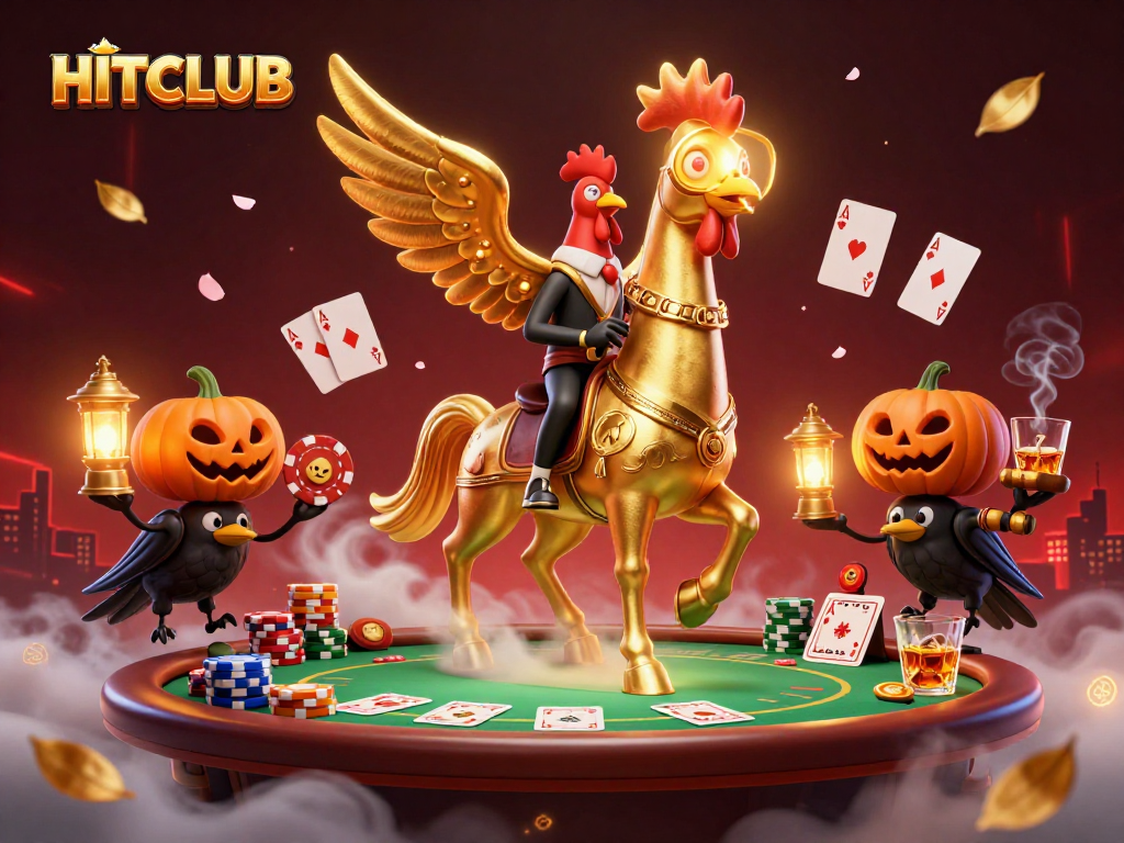 Experience thrilling gameplay at HITCLUB where the golden rooster and friends revel in a vibrant casino.