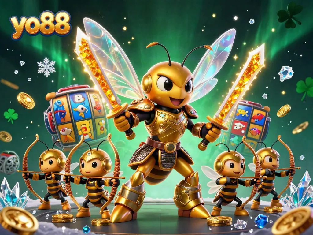 Experience exciting gaming adventures with yo88, featuring vibrant 3D casino and shooting game elements.