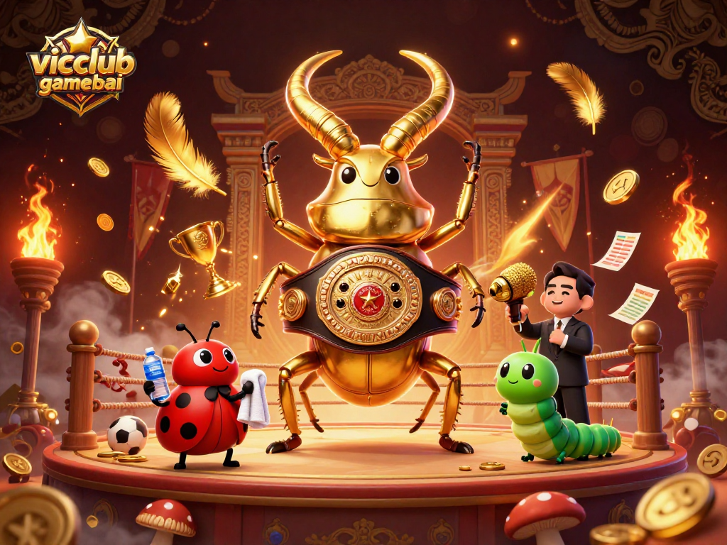 Engage in thrilling sports betting action at vicclubgamebai with a vibrant 3D scene featuring unique characters and elements.